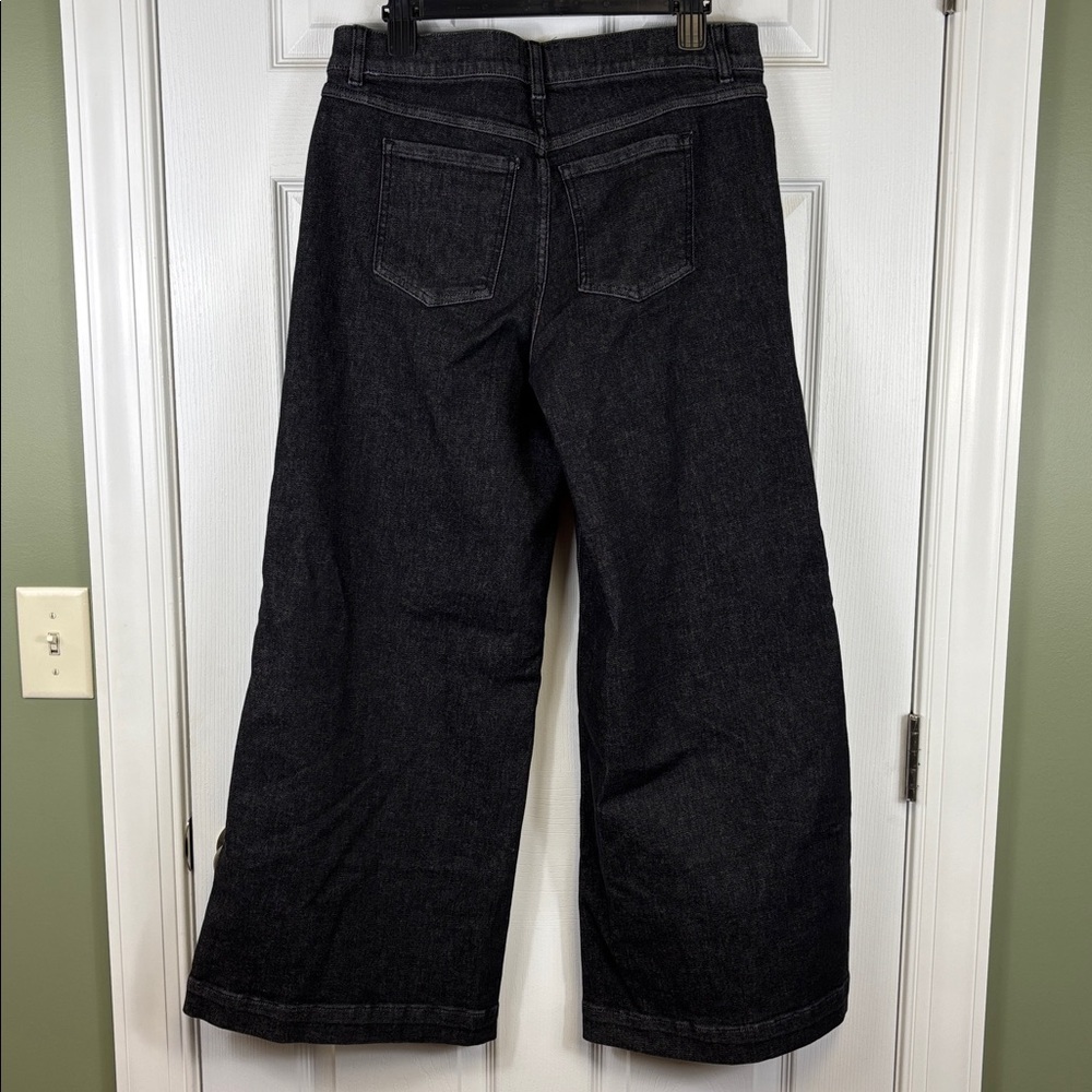 NWT Spanx wide leg charcoal jeans sz xl petite - Picture 10 of 11